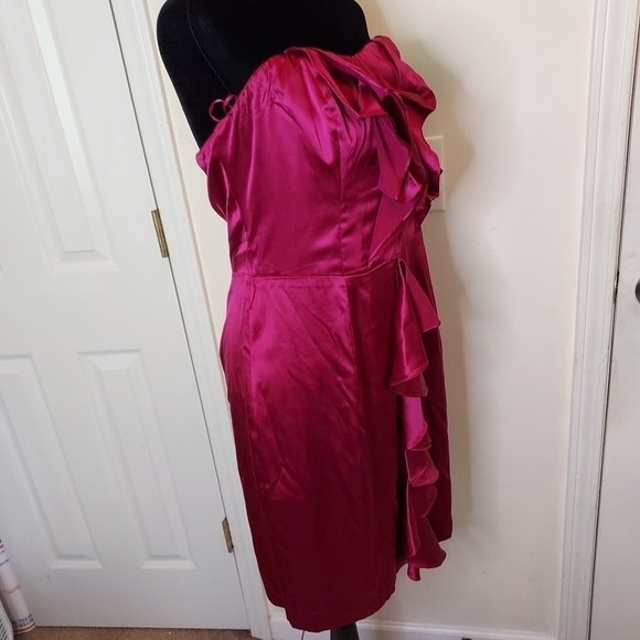 EXPRESS STRAPLESS SILK COCKTAIL DRESS SZ-10 - Picture 2 of 11